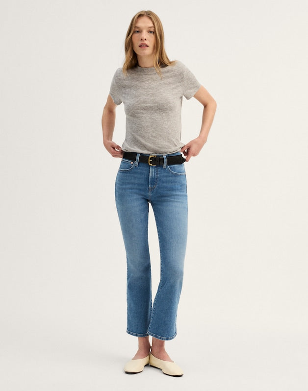 The Flare Crop Jean in Super Stretch Denim MIDVALE WASH