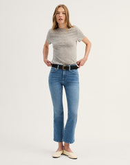 The Flare Crop Jean in Super Stretch Denim MIDVALE WASH