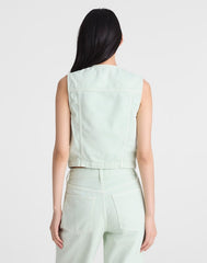 Madewell x Shopbop Airy Denim Crop Vest STORIED SEA