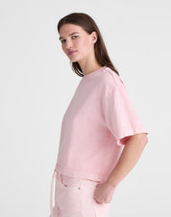 Madewell x Shopbop Boxy Crop Tee in Allday Jersey DREAMY PINK