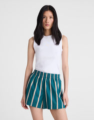 Madewell x Shopbop Pull-On Shorts in Poplin DEEP LAGOON STRIPE