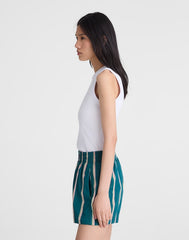 Madewell x Shopbop Pull-On Shorts in Poplin DEEP LAGOON STRIPE