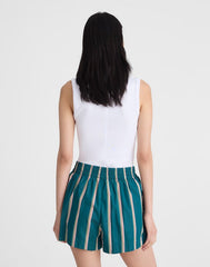 Madewell x Shopbop Pull-On Shorts in Poplin DEEP LAGOON STRIPE