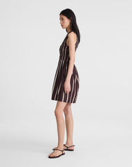 Madewell x Shopbop Melody Smocked Mini Dress BURNT COCOA
