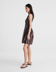 Madewell x Shopbop Melody Smocked Mini Dress BURNT COCOA