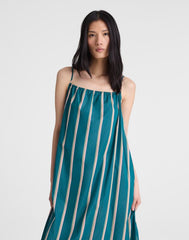 Madewell x Shopbop Gathered A-Line Midi Dress DEEP LAGOON STRIPE