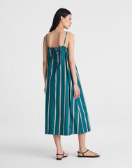 Madewell x Shopbop Gathered A-Line Midi Dress DEEP LAGOON STRIPE