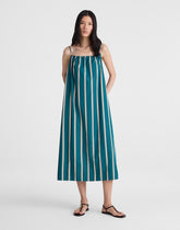 Madewell x Shopbop Gathered A-Line Midi Dress DEEP LAGOON STRIPE