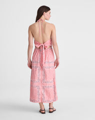 Madewell x Shopbop Smocked Halter Midi Dress CORAL BLOOM