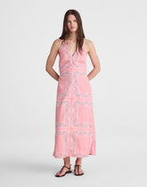 Madewell x Shopbop Smocked Halter Midi Dress CORAL BLOOM