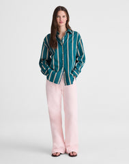 Madewell x Shopbop Easy Shirt in Poplin DEEP LAGOON STRIPE