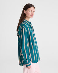 Madewell x Shopbop Easy Shirt in Poplin DEEP LAGOON STRIPE