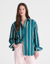 Madewell x Shopbop Easy Shirt in Poplin DEEP LAGOON STRIPE