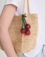 Woven Tomato Bag Charm SCARLETT MULTI