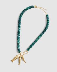 Madewell x Shopbop Beaded Fish Statement Necklace DEEP LAGOON