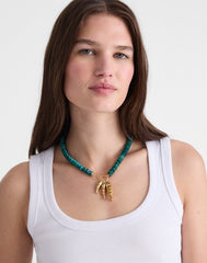 Madewell x Shopbop Beaded Fish Statement Necklace DEEP LAGOON