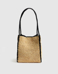 The Lexington Small Tote in Colorblock Raffia NATURAL MULTI