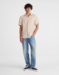 The Allday Short-Sleeve Shirt in Linen GOLDEN KHAKI
