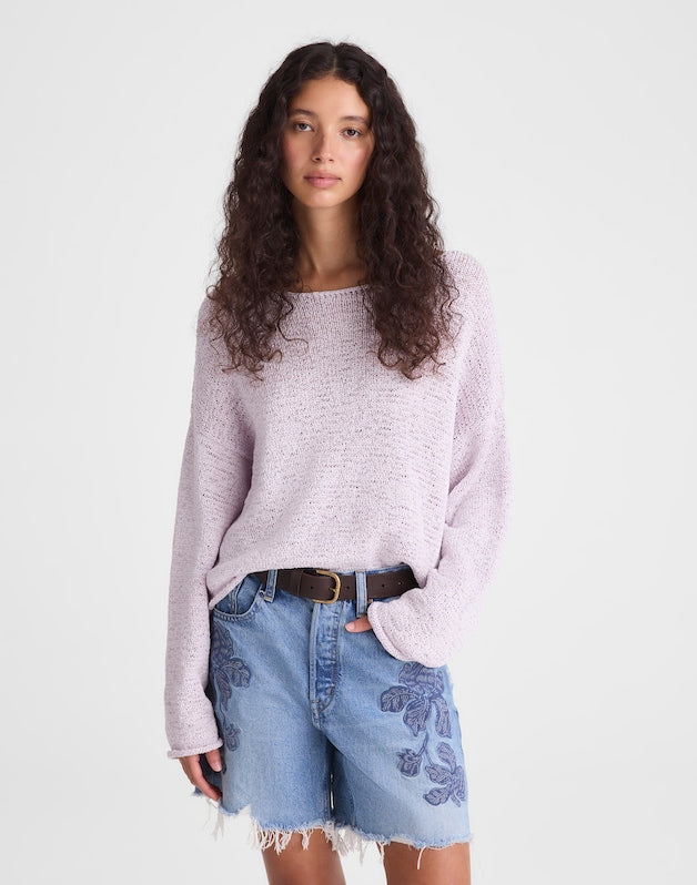 Boatneck Pullover Sweater MARBLE LILAC