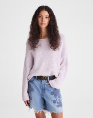 Boatneck Pullover Sweater MARBLE LILAC