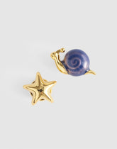 Snail & Star Screw Pin Set ANTIQUE GOLD