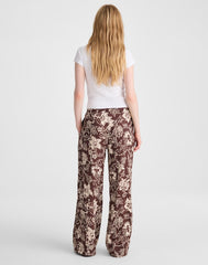 Pull-On Pants in Linen Blend DARK BROWN