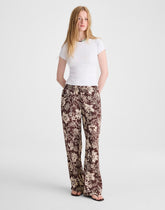 Pull-On Pants in Linen Blend DARK BROWN