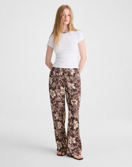 Pull-On Pants in Linen Blend DARK BROWN