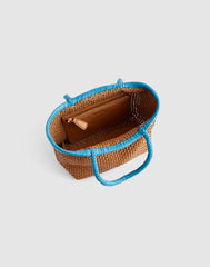The Signature Woven Mini Tote TROPICALBLUE GOLDEN TAN