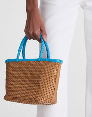The Signature Woven Mini Tote TROPICALBLUE GOLDEN TAN