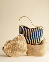 The Signature Woven Shoulder Bag RETRO BLUE STRIPE MULTI