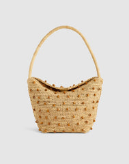The Handwoven Shoulder Bag NATURAL BEADED MULTI