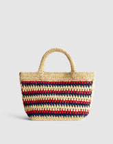 The Straw Mini Tote RED NAVY STRIPE