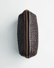 The Signature Woven Zip Pouch COFFEE BEAN