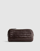 The Signature Woven Zip Pouch COFFEE BEAN