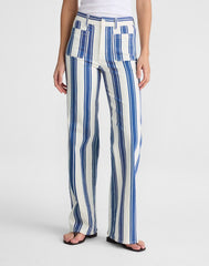 The Short Emmy Wide-Leg Pant WATERFALL STRIPE