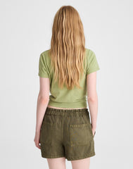 Pull-On Utility Shorts in Airy Denim FADED IVY