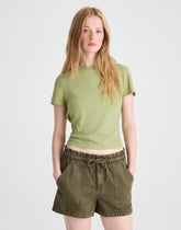 Pull-On Utility Shorts in Airy Denim FADED IVY