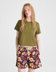 Pull-On Drawstring Boardshorts DUSTY MERLOT