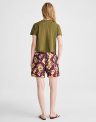 Pull-On Drawstring Boardshorts DUSTY MERLOT