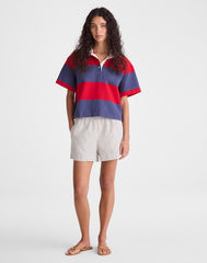 Pull-On Shorts in Seersucker BLACK VINTAGE IVORY YARNDYE