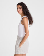 Pull-On Shorts in Seersucker BLACK VINTAGE IVORY YARNDYE