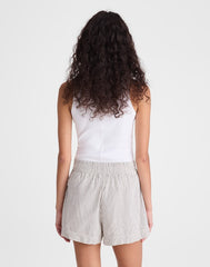 Pull-On Shorts in Seersucker BLACK VINTAGE IVORY YARNDYE