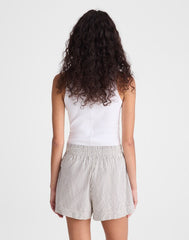 Pull-On Shorts in Seersucker BLACK VINTAGE IVORY YARNDYE