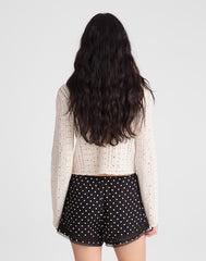 Lace-Trim Pull-On Shorts JET BLACK
