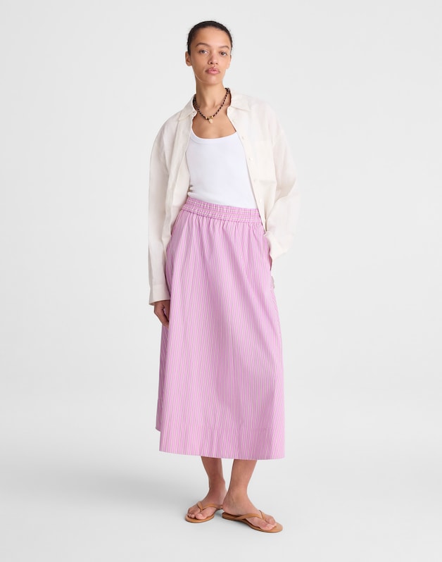 Midi Circle Skirt in Poplin WARM WISTERIA