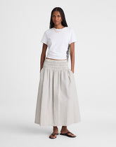 Sophia Midi Skirt in Seersucker BLACK VINTAGE IVORY YARNDYE