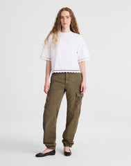 The Boxy Crop Tee in Allday Jersey WHITE