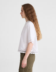 The Boxy Crop Tee in Allday Jersey WHITE