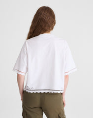 The Boxy Crop Tee in Allday Jersey WHITE